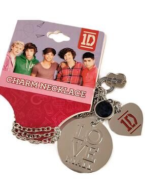 One Direction 1D "Love Niall" Multi Charm & Pendant Necklace with Chain - NEW